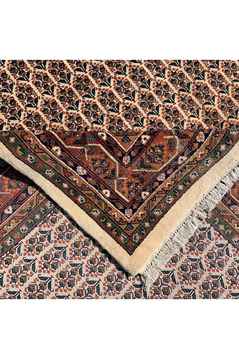 Authentic Hand Knotted Vintage Badam Gul Wool Area Rug 8.0 X 5.9 Ft (431 Ger)