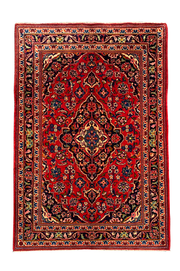 Authentic Hand Knotted Vintage Qashoun Wool Area Rug 5.3 X 3.8 FT