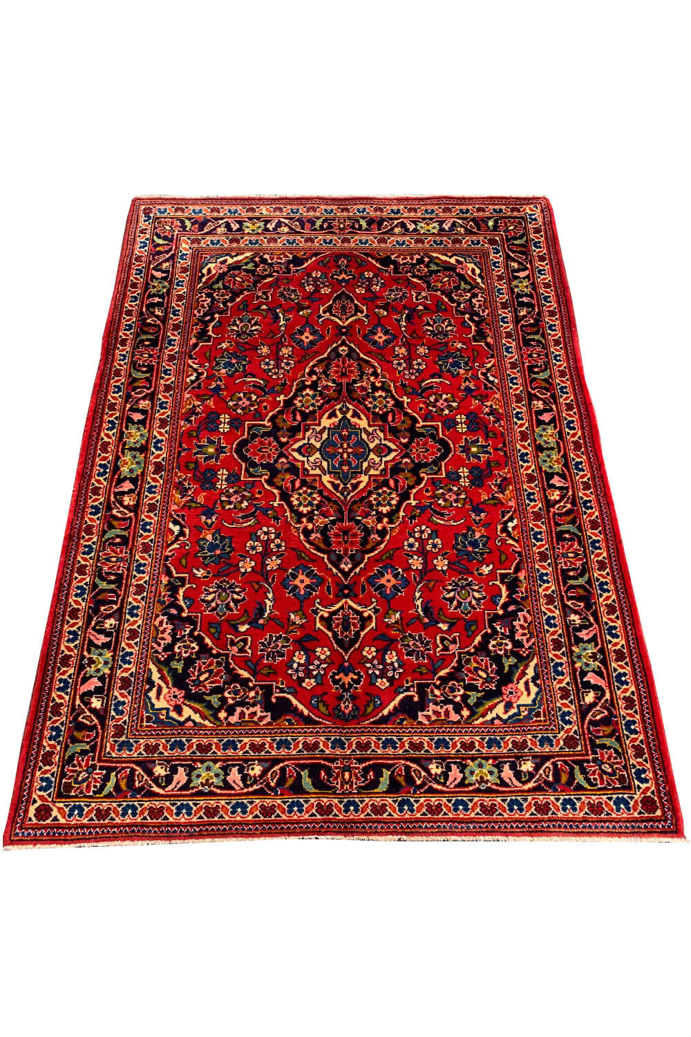 Authentic Hand Knotted Vintage Qashoun Wool Area Rug 5.3 X 3.8 FT