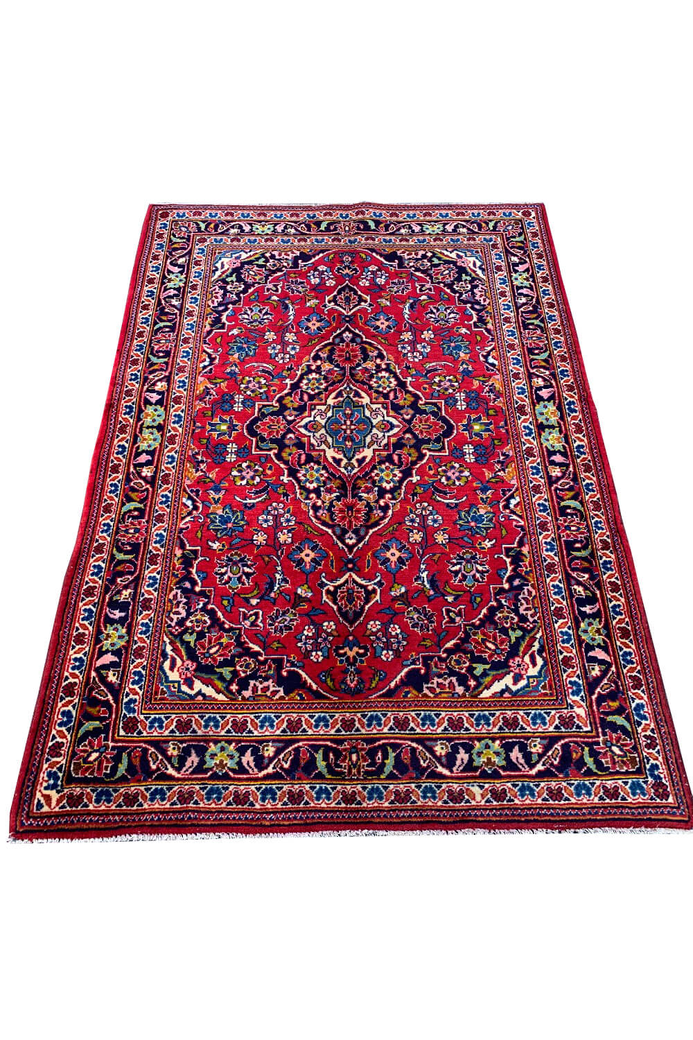 Authentic Hand Knotted Vintage Qashoun Wool Area Rug 5.3 X 3.8 FT