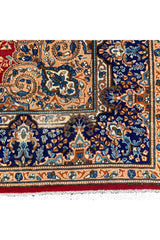 Distressed Hand Knotted Vintage Qirmoun Wool Area Rug 7.5 X 6.8 Ft (383 Ger)