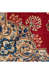 Distressed Hand Knotted Vintage Qirmoun Wool Area Rug 7.5 X 6.8 Ft (383 Ger)