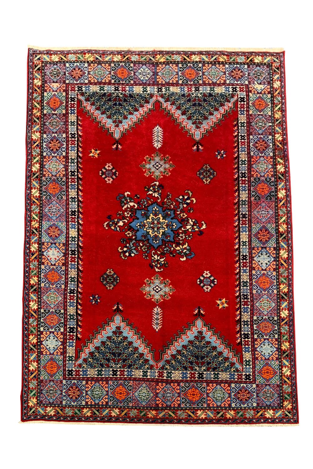 Authentic Hand Knotted Vintage Morocco Wool Area Rug 10.3 X 6.10 Ft (386 Ger)