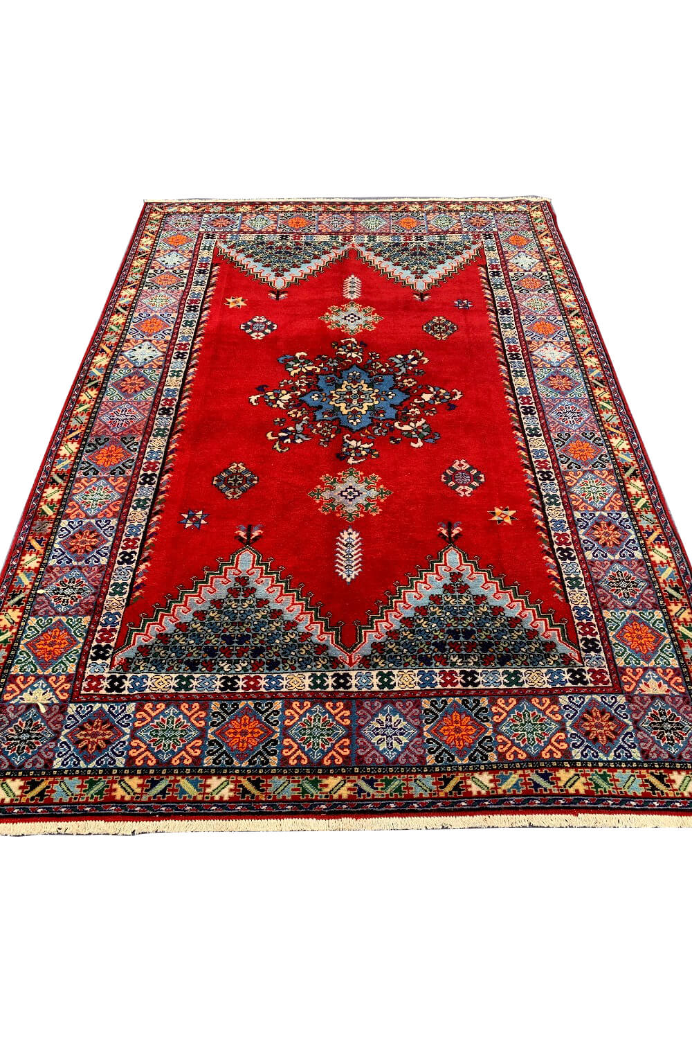 Authentic Hand Knotted Vintage Morocco Wool Area Rug 10.3 X 6.10 Ft (386 Ger)