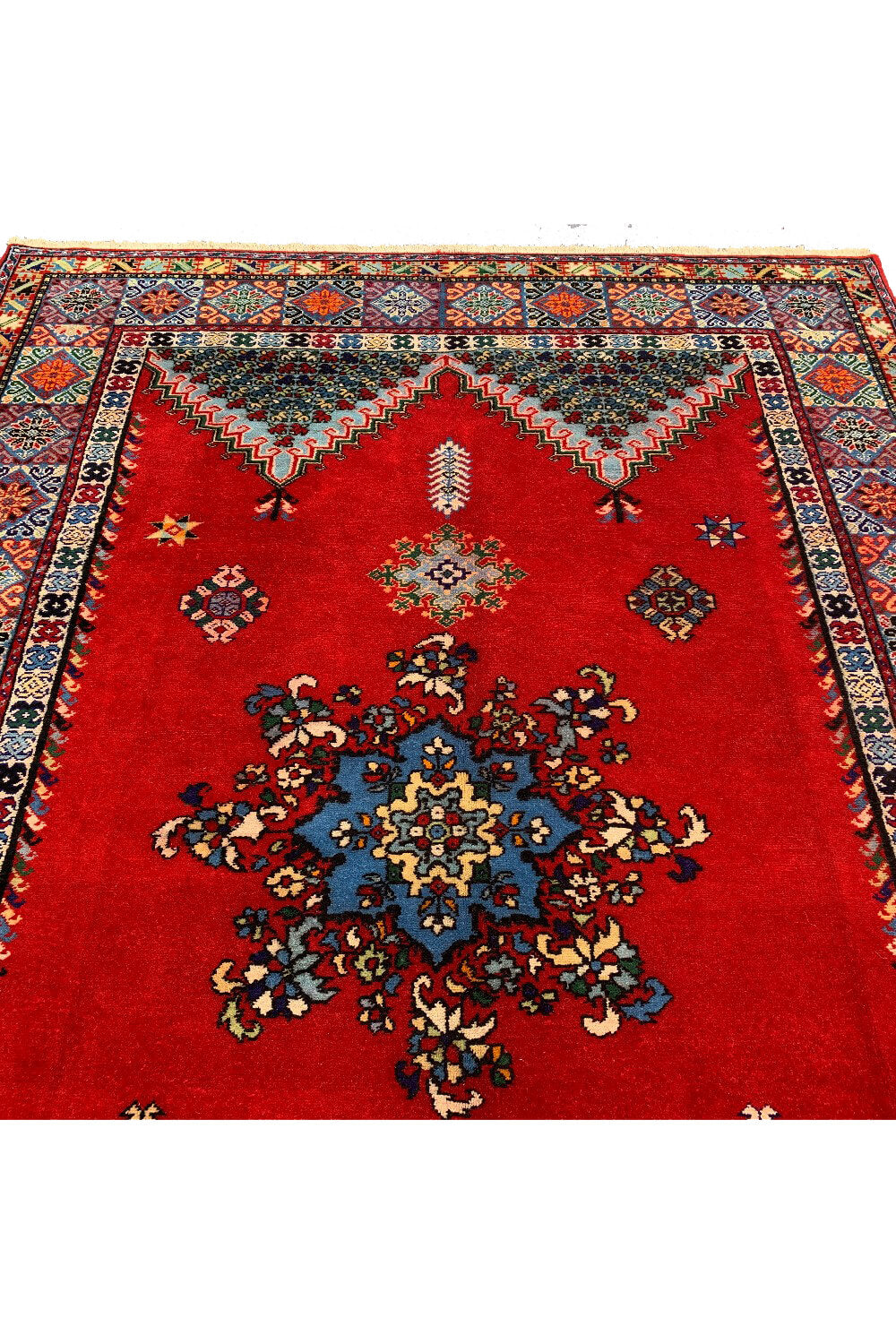 Authentic Hand Knotted Vintage Morocco Wool Area Rug 10.3 X 6.10 Ft (386 Ger)