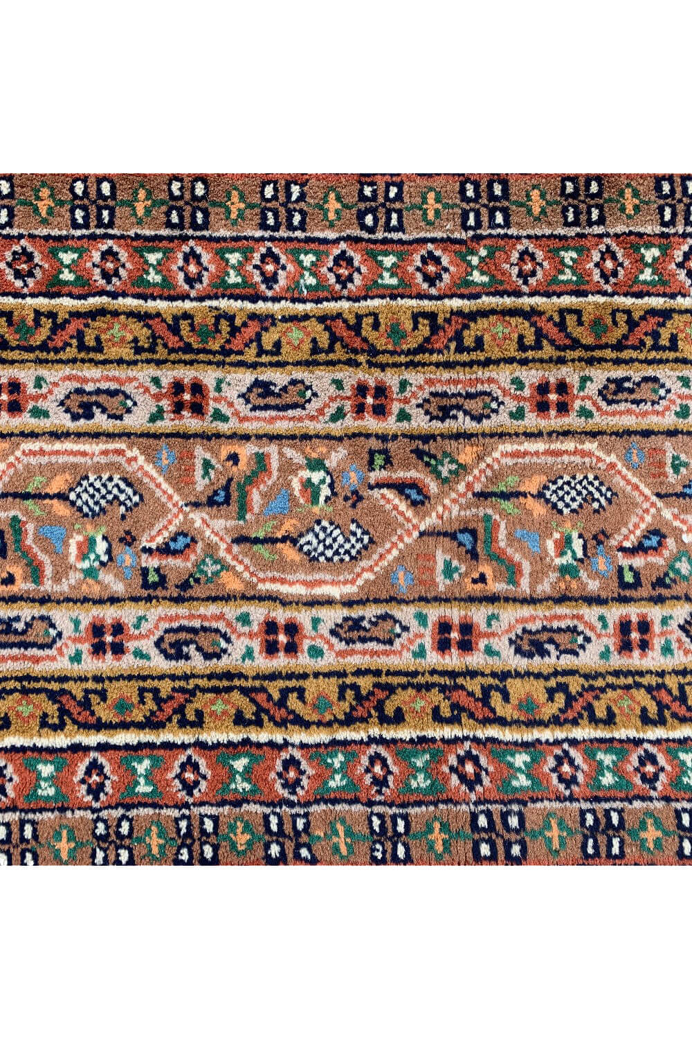 Authentic Hand Knotted Vintage Badam Gul Mir Wool Area Rug 9.11 X 6.7 Ft (389 Ger)