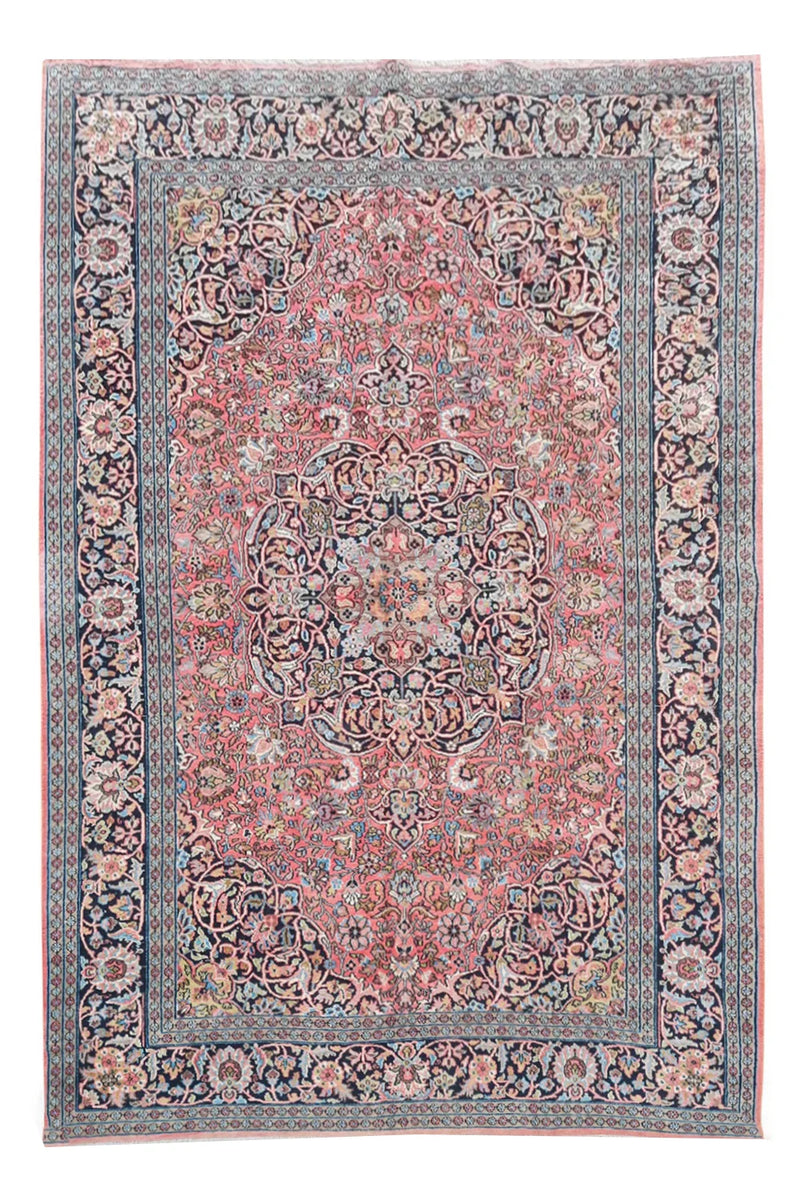 Authentic Hand Knotted Vintage Kashmiri Wool Area Rug 7.4 x 4.11 Ft (1811 Ger-4)
