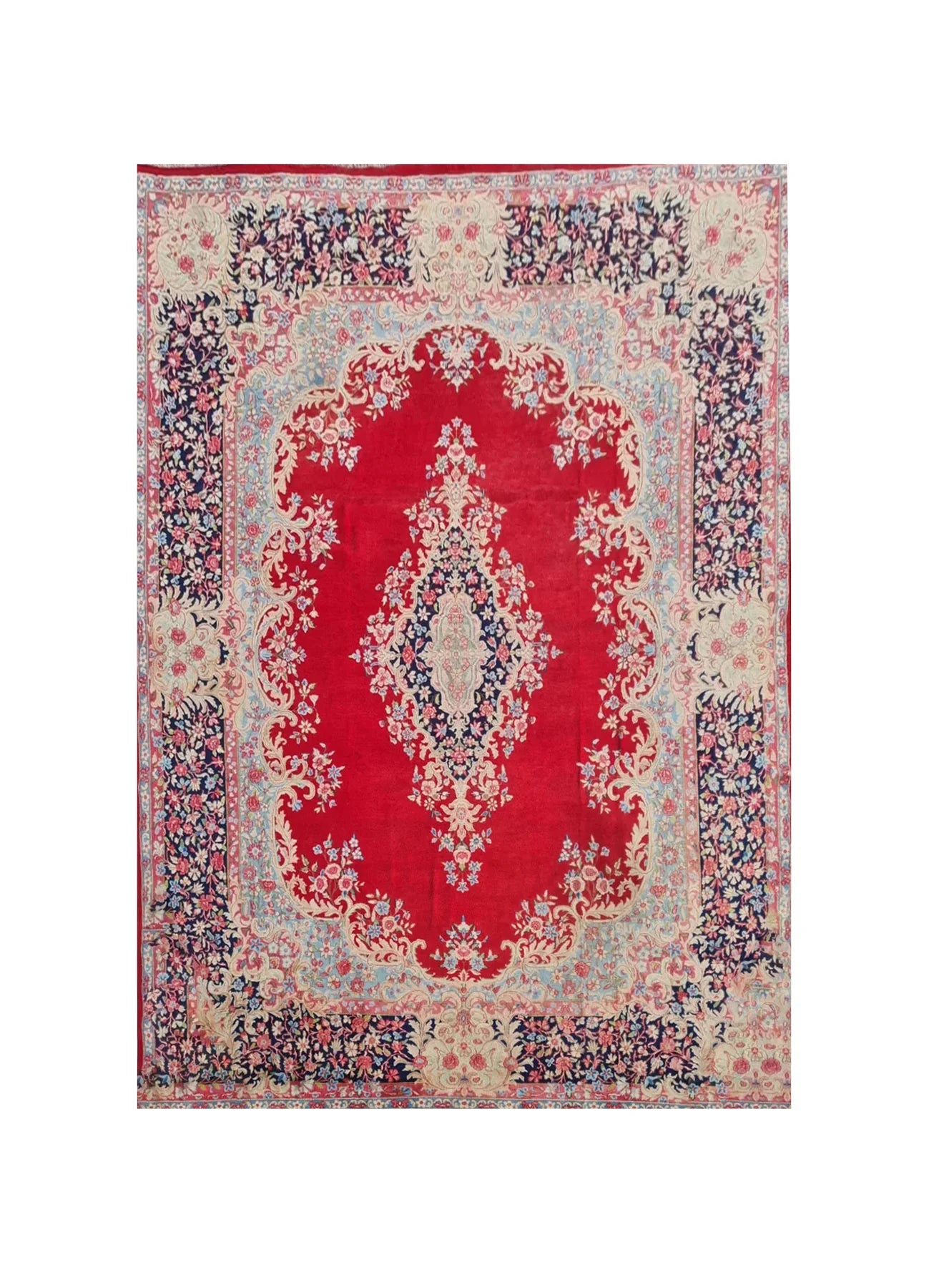 Authentic Hand Knotted Vintage Qirmoun Wool Area Rug 12.5 x 9.10 Ft (1504 Ger-4)