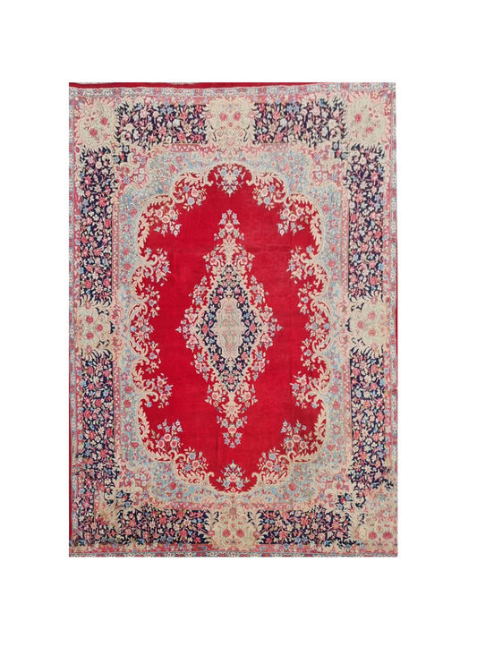 Authentic Hand Knotted Vintage Qirmoun Wool Area Rug 12.5 x 9.10 Ft (1504 Ger-4)