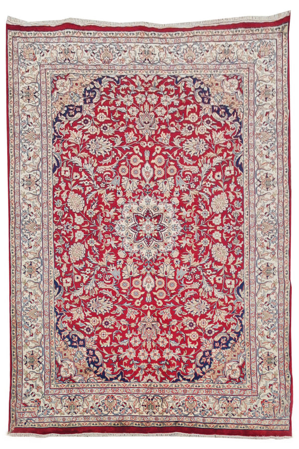 Authentic Hand Knotted Vintage Tabreez Wool Area Rug 8 x 6 Ft (1451 Ger-4)
