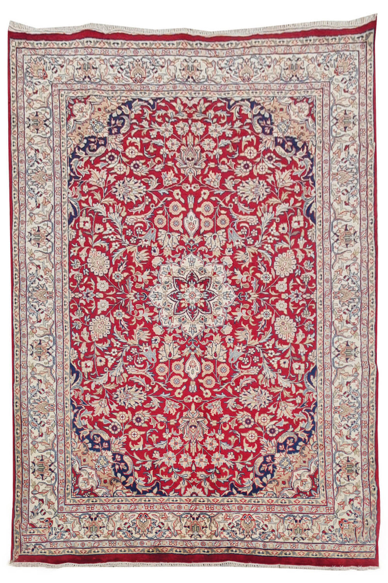 Authentic Hand Knotted Vintage Tabreez Wool Area Rug 8 x 6 Ft (1451 Ger-4)