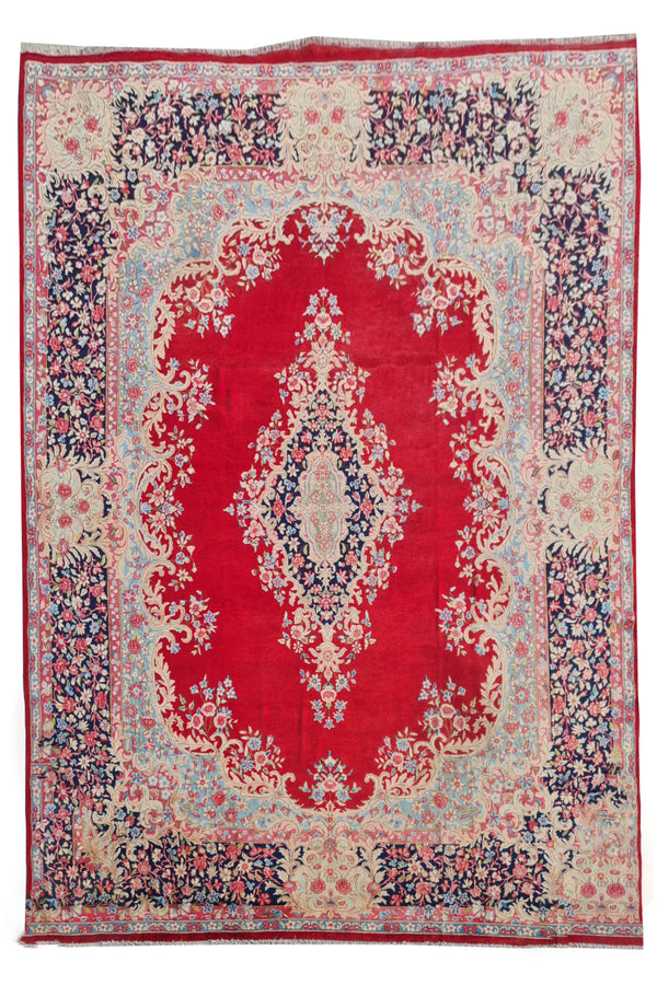 Authentic Hand Knotted Vintage Qirmoun Wool Area Rug 12.5 x 9.10 Ft (1504 Ger-4)