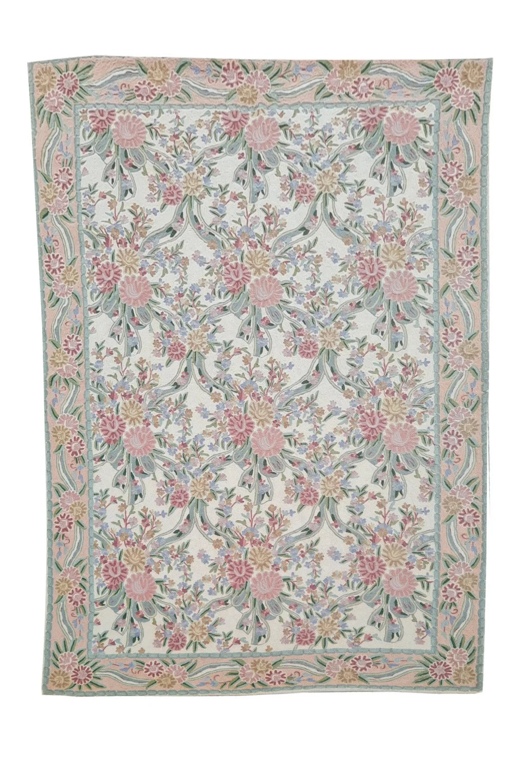 Hand Embroidered Needlework Vintage Kashmiri Textile Wall Hanging 8 x 5 Ft