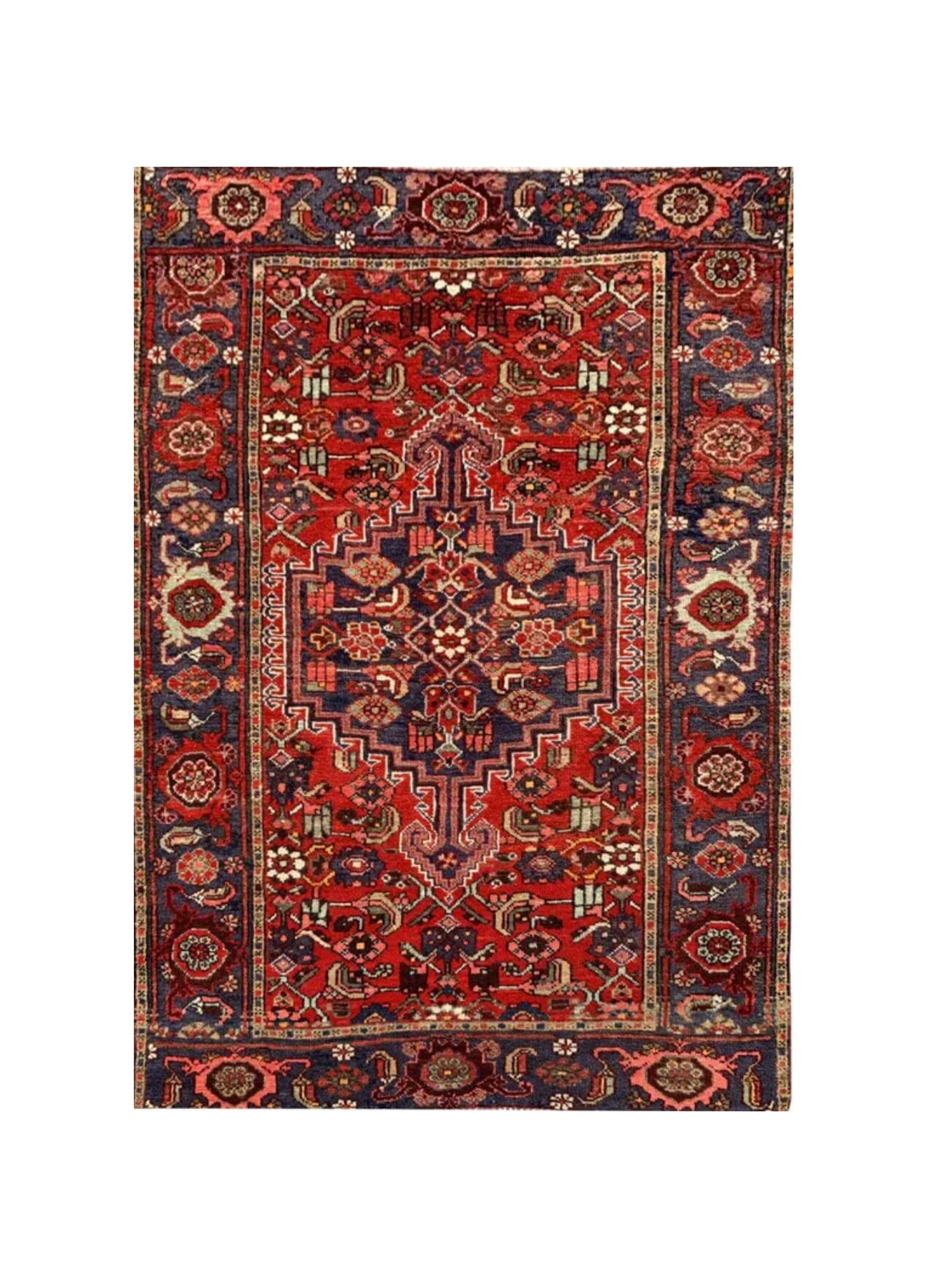 Amazing Hand Knotted Vintage Hamidoun Wool Area Rug 6.2 x 4.1 Ft