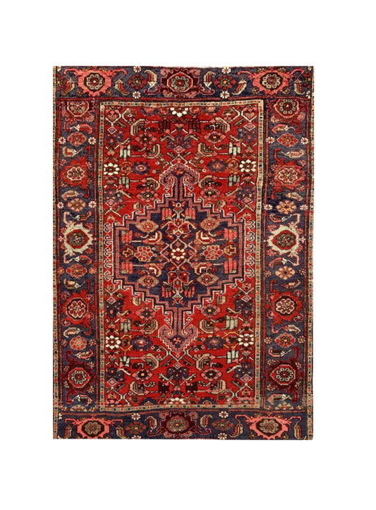Amazing Hand Knotted Vintage Hamidoun Wool Area Rug 6.2 x 4.1 Ft