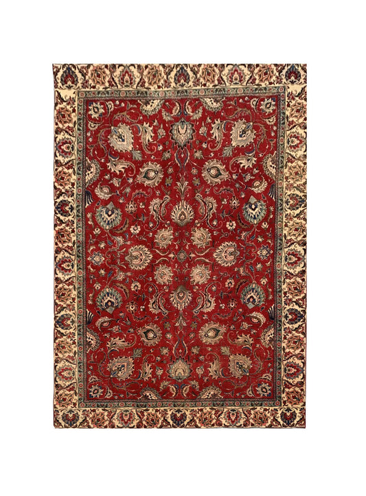 Amazing Hand Knotted Vintage Tabreez Wool Area Rug 11.10 x 8.11 Ft