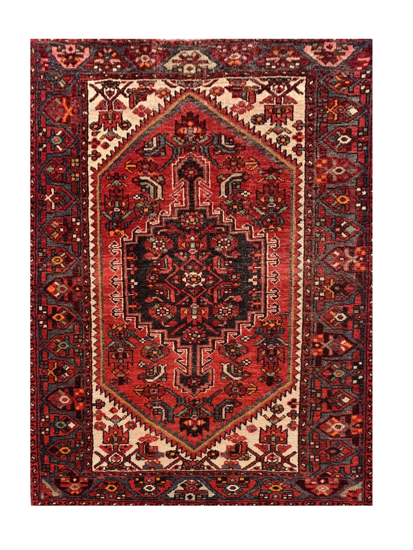 Amazing Hand Knotted Vintage Hamidoun Wool Area Rug 6.6 x 4.2 Ft