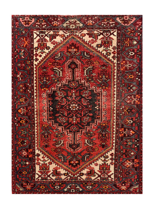 Amazing Hand Knotted Vintage Hamidoun Wool Area Rug 6.6 x 4.2 Ft