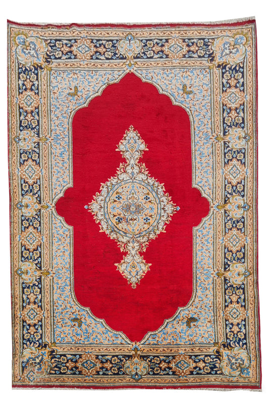 Authentic Hand Knotted Vintage Qirmoun Wool Area Rug 8 x 5 Ft (1463 Ger-4)