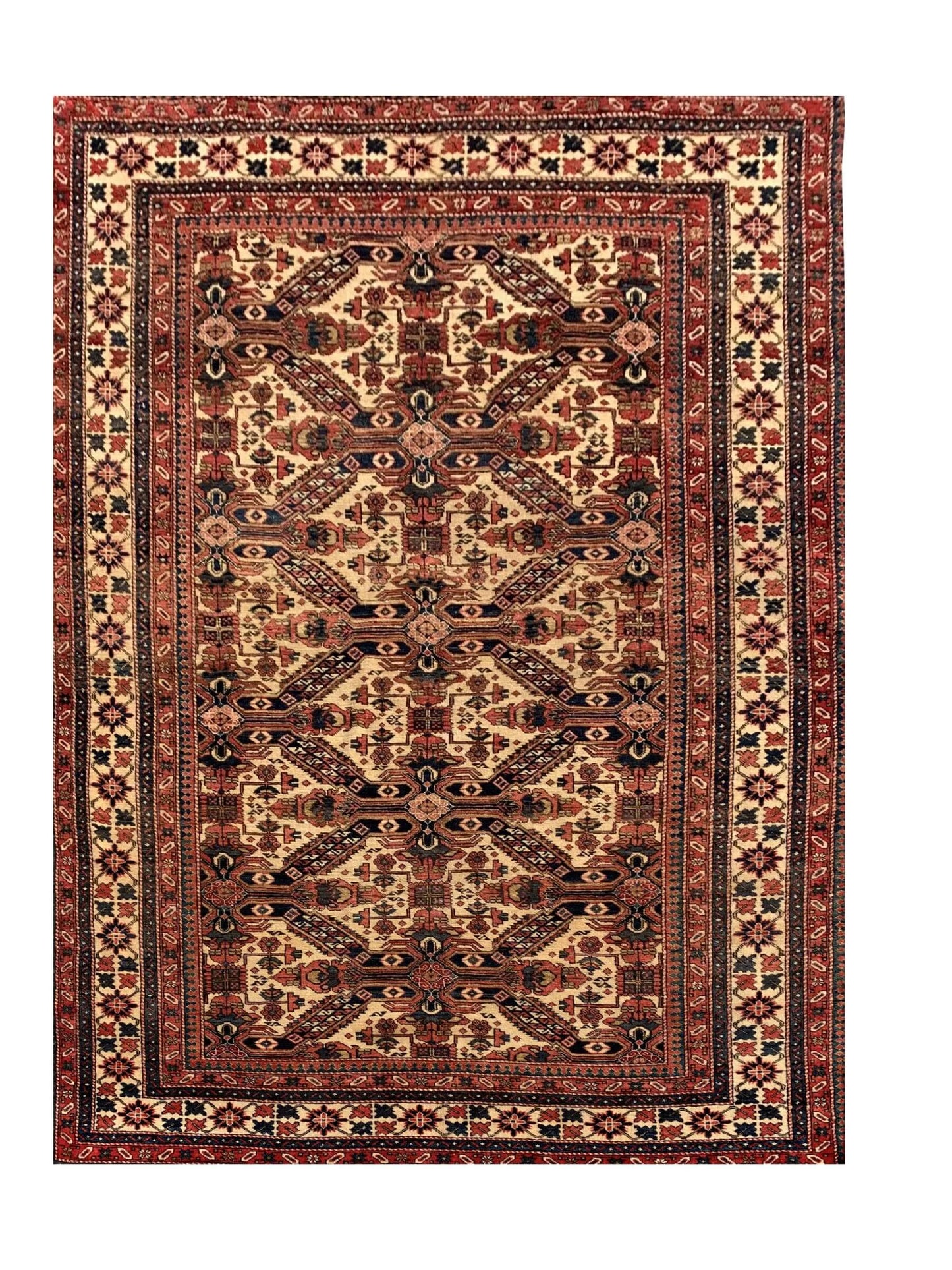 Amazing Hand Knotted Vintage Traditional Kazak Wool Area Rug 8.7 x 5.1 Ft