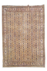 Authentic Hand Knotted Vintage Indo Wool Area Rug 10.4 x 7.6 Ft (1491 Ger-4)