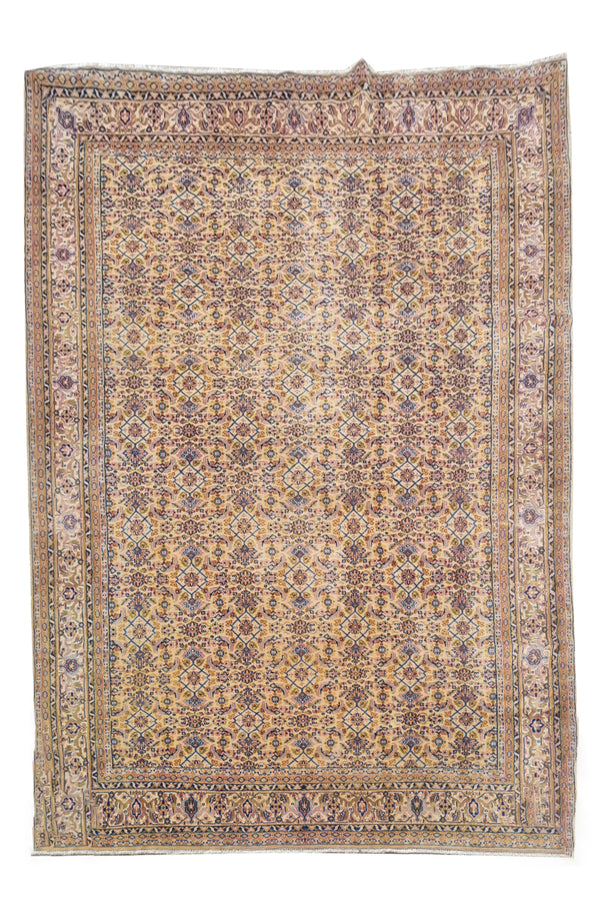 Authentic Hand Knotted Vintage Indo Wool Area Rug 10.4 x 7.6 Ft (1491 Ger-4)