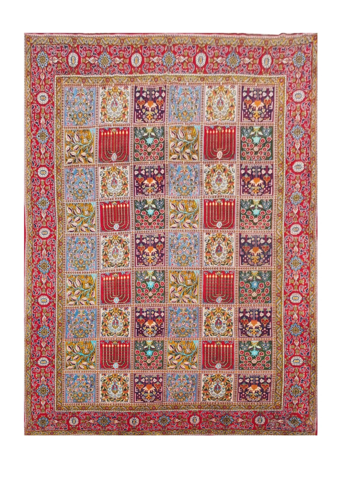 Amazing Hand Knotted Vintage Kashan Wool Area Rug 11.9 x 8.2 Ft