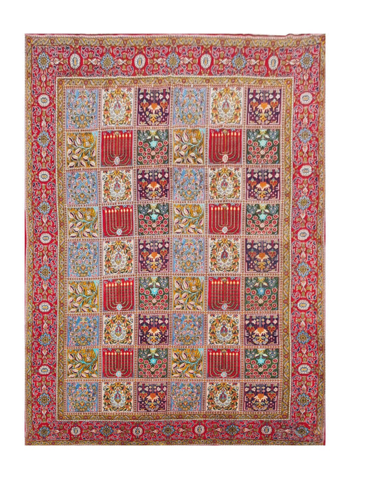 Amazing Hand Knotted Vintage Kashan Wool Area Rug 11.9 x 8.2 Ft