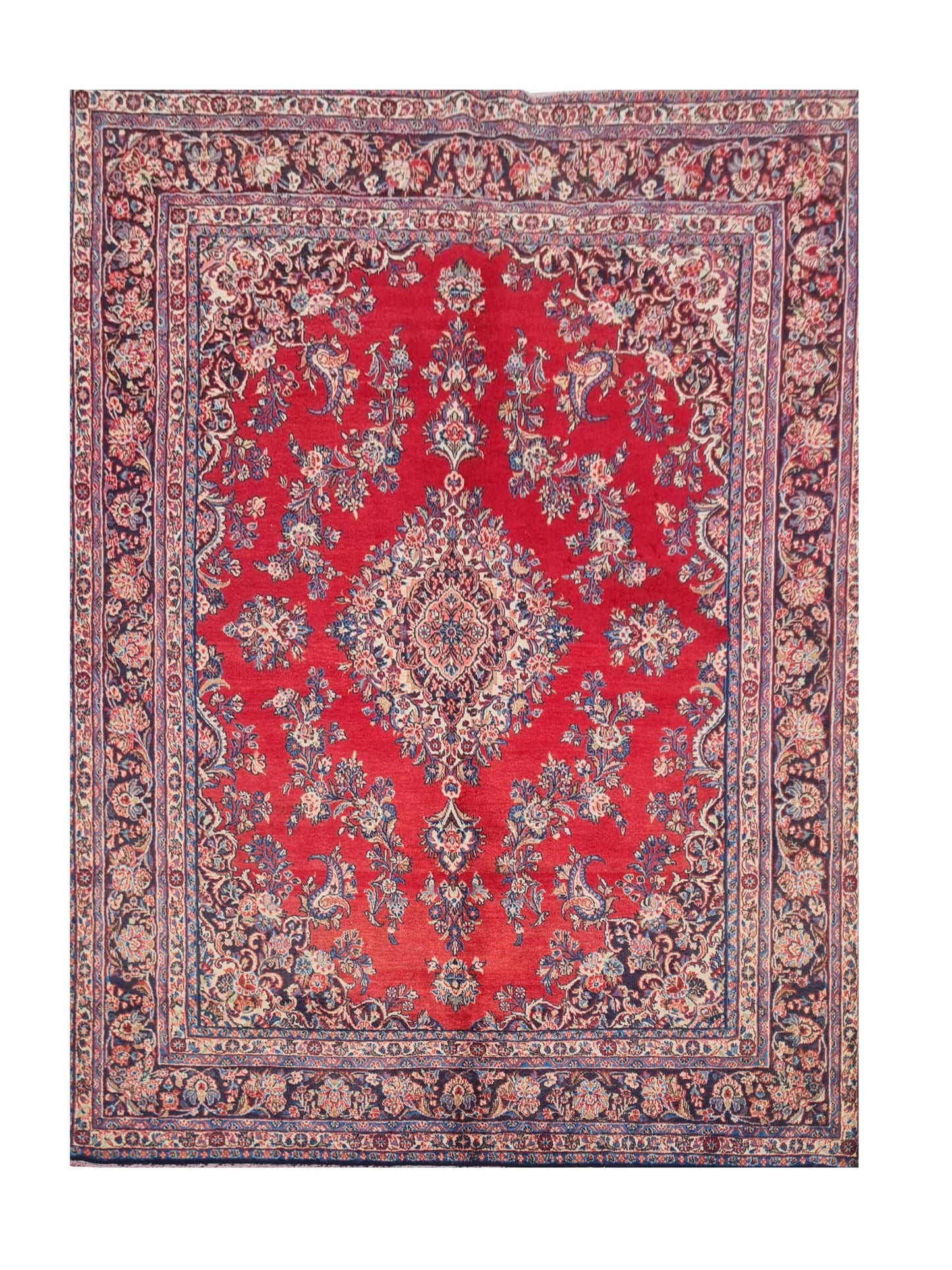 Amazing Hand Knotted Vintage Tabreez Wool Area Rug 9.11 x 7.10 Ft