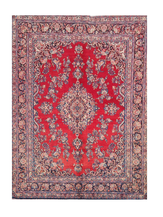 Amazing Hand Knotted Vintage Tabreez Wool Area Rug 9.11 x 7.10 Ft