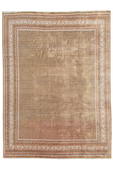 Authentic Hand Knotted Vintage Badam Gul Wool Area Rug 11 x 8 Ft (1505 Ger-4)