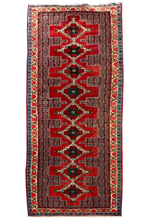 Authentic Hand Knotted Vintage Tabreez Wool Area Runner Rug 9 x 3 Ft