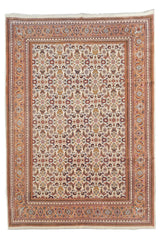 Authentic Hand Knotted Vintage Indo Wool Area Rug 9.7 x 6.6 Ft (1440 Ger-4)