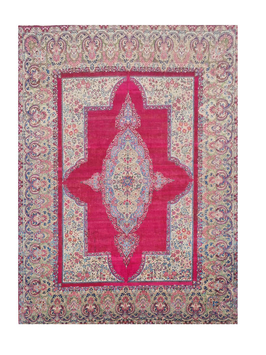 Amazing Hand Knotted Antique Qirmoun Wool Area Rug 11.4 x 8.9 Ft