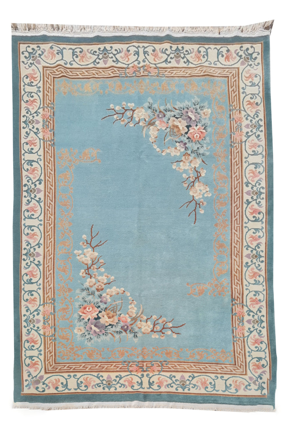 Authentic Hand Knotted Vintage Tibet Wool Area Rug 10 x 7 Ft (1469 Ger-4)