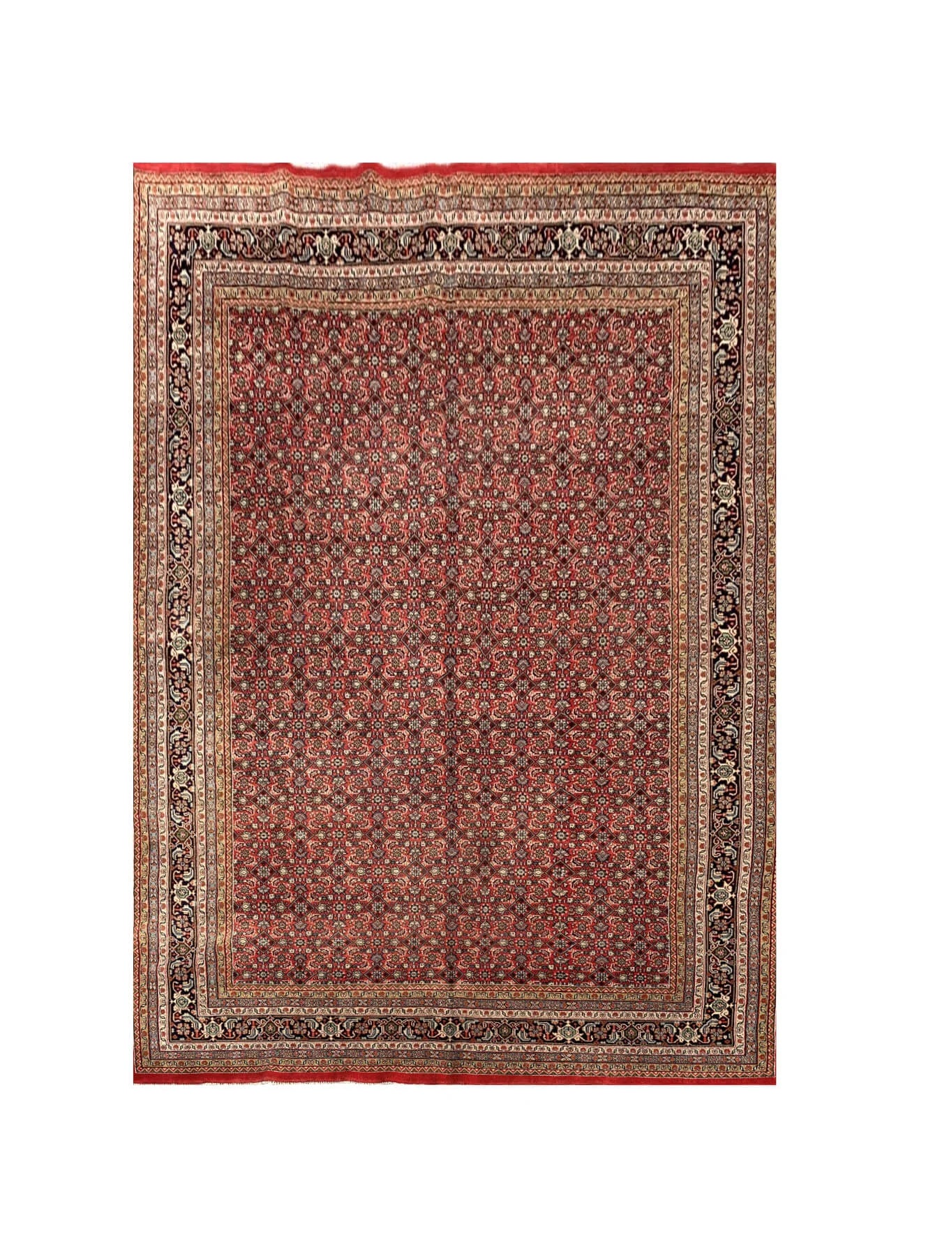 Amazing Hand Knotted Vintage Bijour Wool Area Rug 11.2 x 8.3 Ft