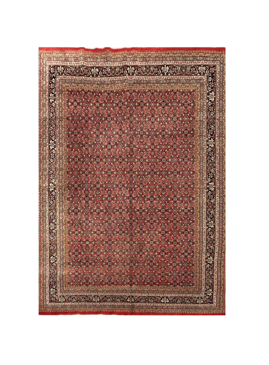 Amazing Hand Knotted Vintage Bijour Wool Area Rug 11.2 x 8.3 Ft