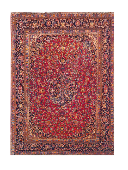 Amazing Hand Knotted Antique Qashoun Wool Area Rug 12.7 x 9.0 Ft