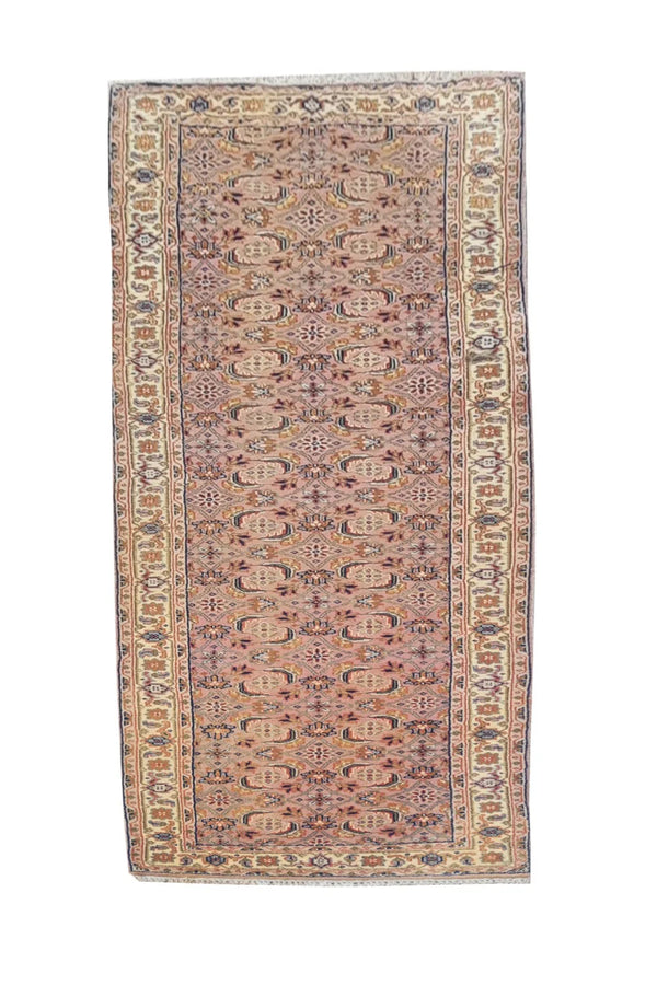 Amazing Hand Knotted Vintage Qashoun Wool Area Runner Rug 9.5 x 2.5 Ft