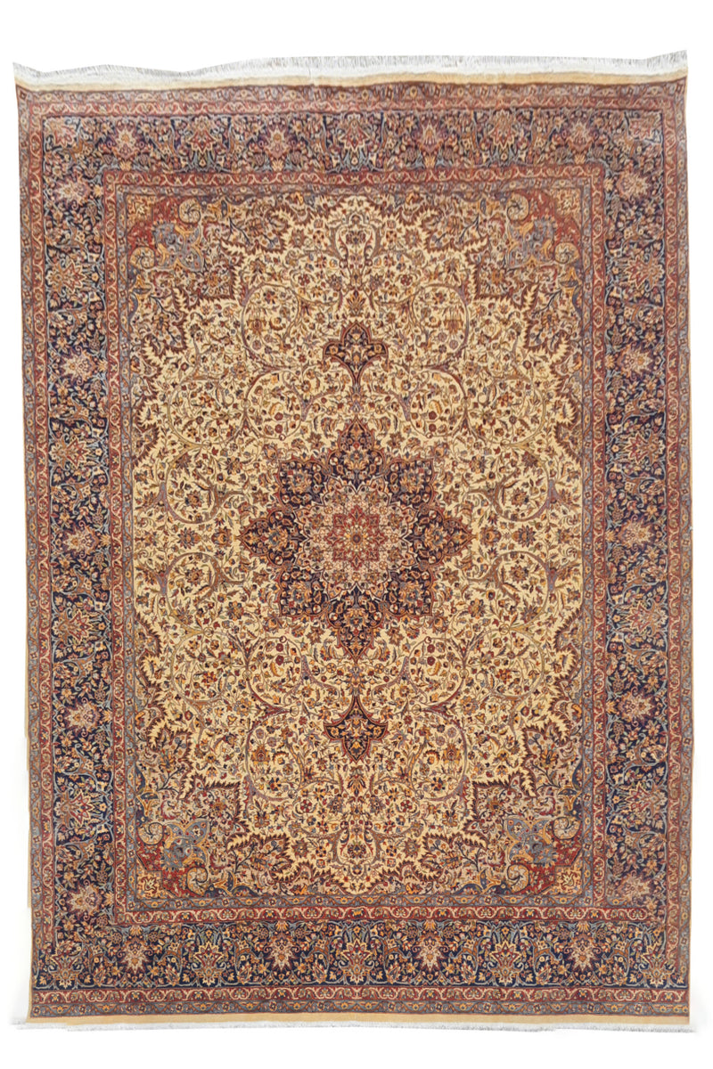 Authentic Hand Knotted Vintage Double knot Wool Area Rug 12.3 x 9.0 Ft (1521 Ger-4)