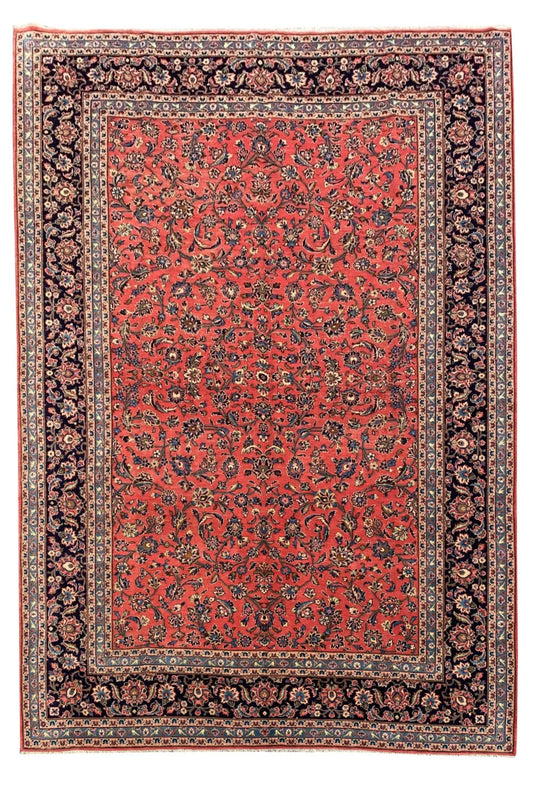 Amazing Hand Knotted Vintage Qashoun Wool Area Rug 11.10 x 8.3 Ft