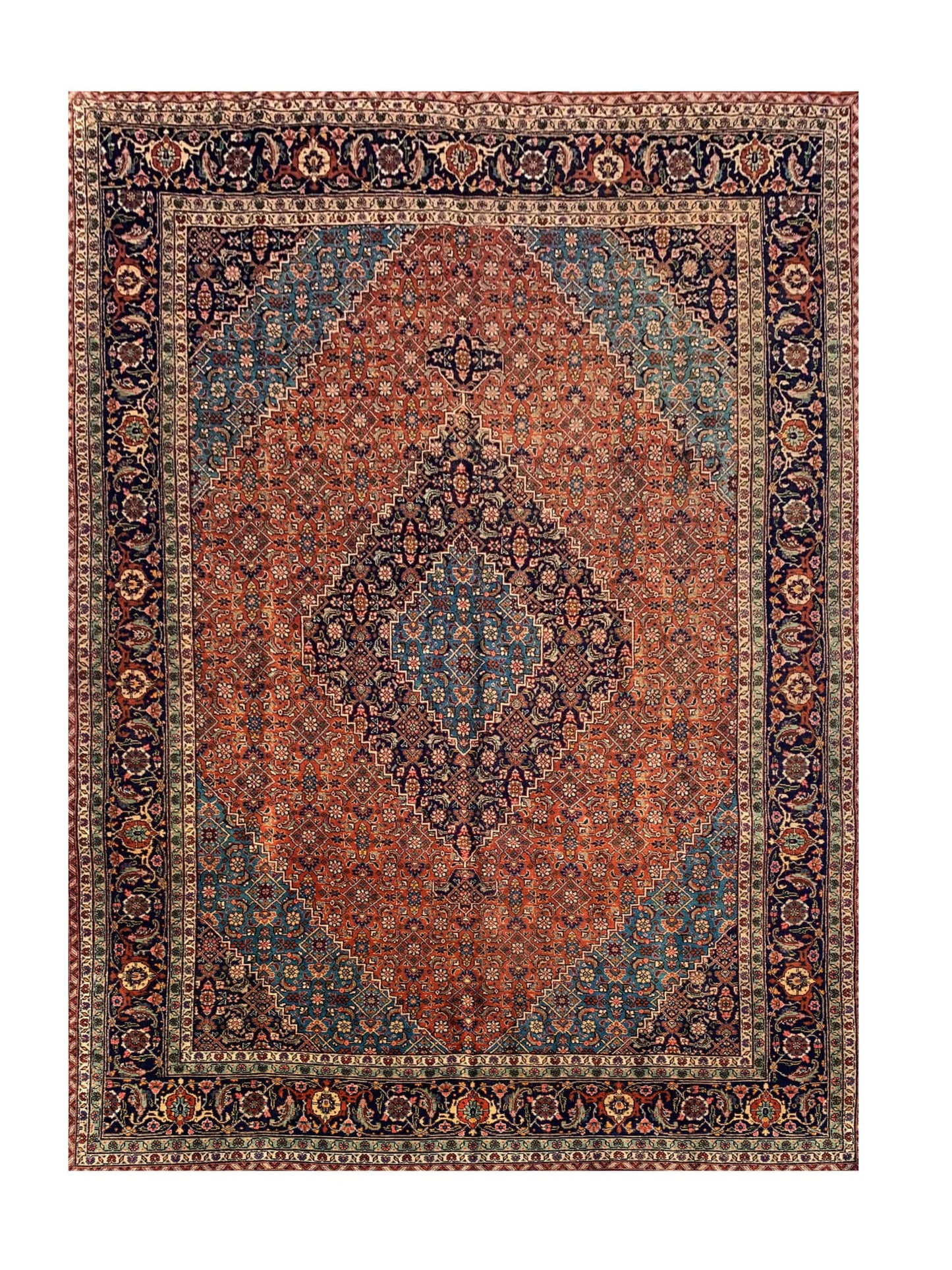 Amazing Hand Knotted Vintage Bijour Wool Area Rug 11.6 x 8.1 Ft