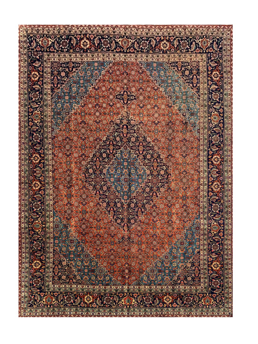 Amazing Hand Knotted Vintage Bijour Wool Area Rug 11.6 x 8.1 Ft