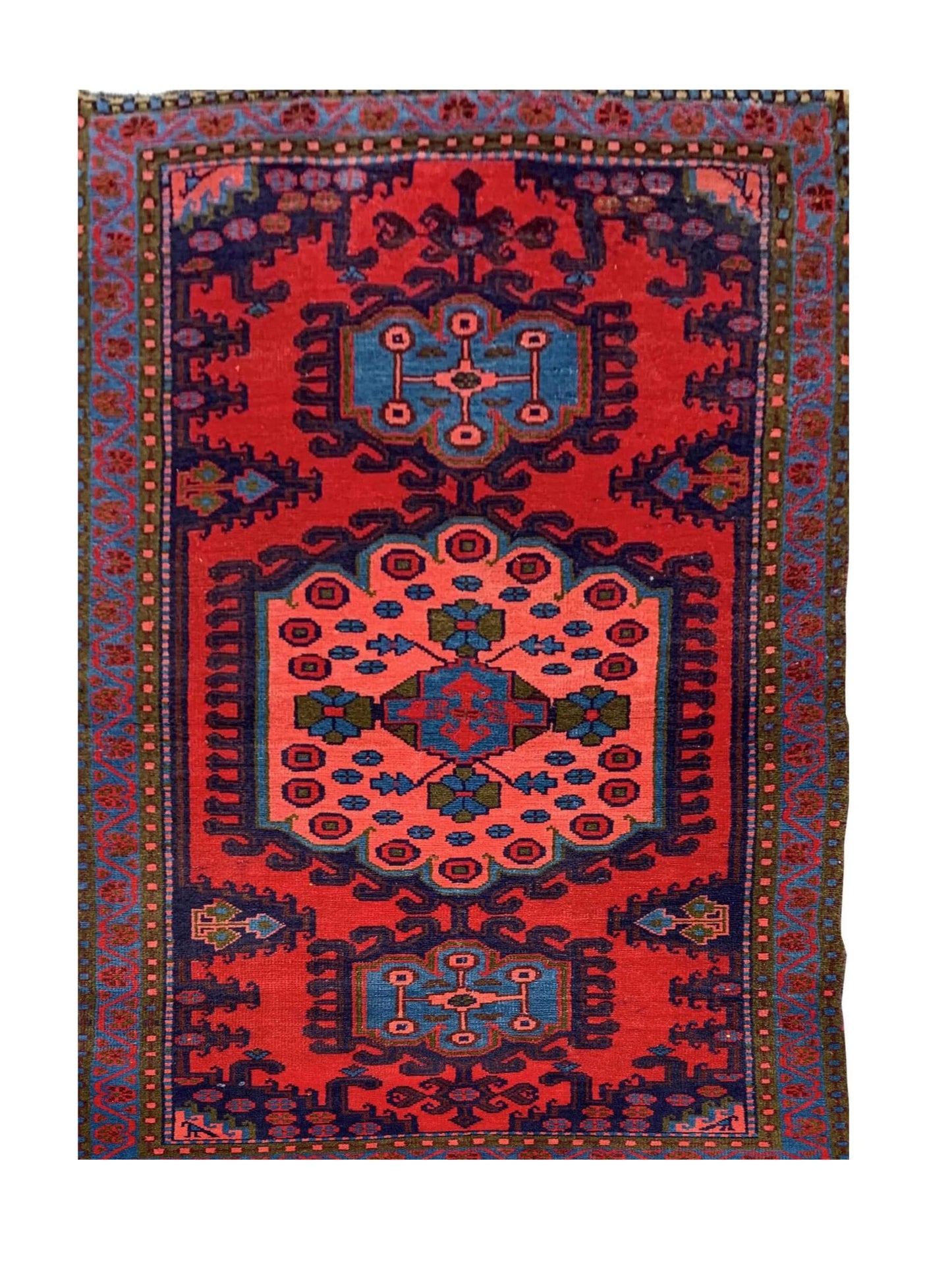 Amazing Hand Knotted Vintage Wiss Baghtiyaar Wool Area Rug 6.7 x 3.3 Ft