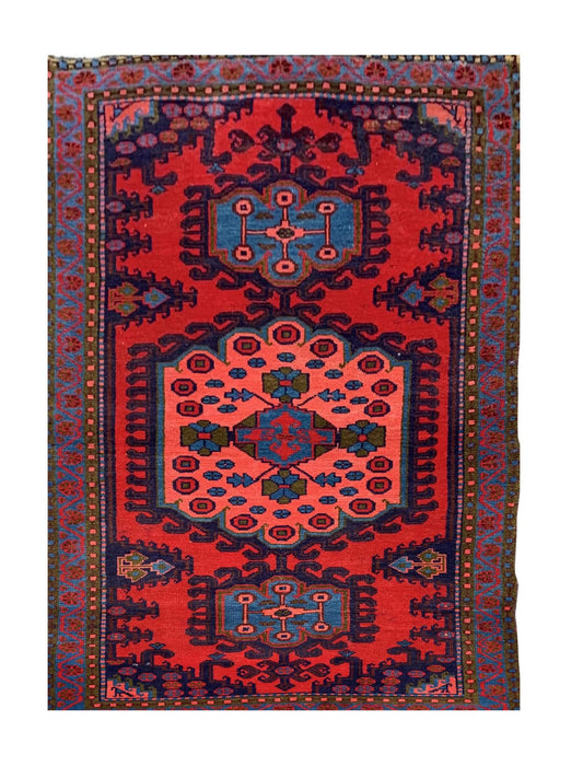 Amazing Hand Knotted Vintage Wiss Baghtiyaar Wool Area Rug 6.7 x 3.3 Ft