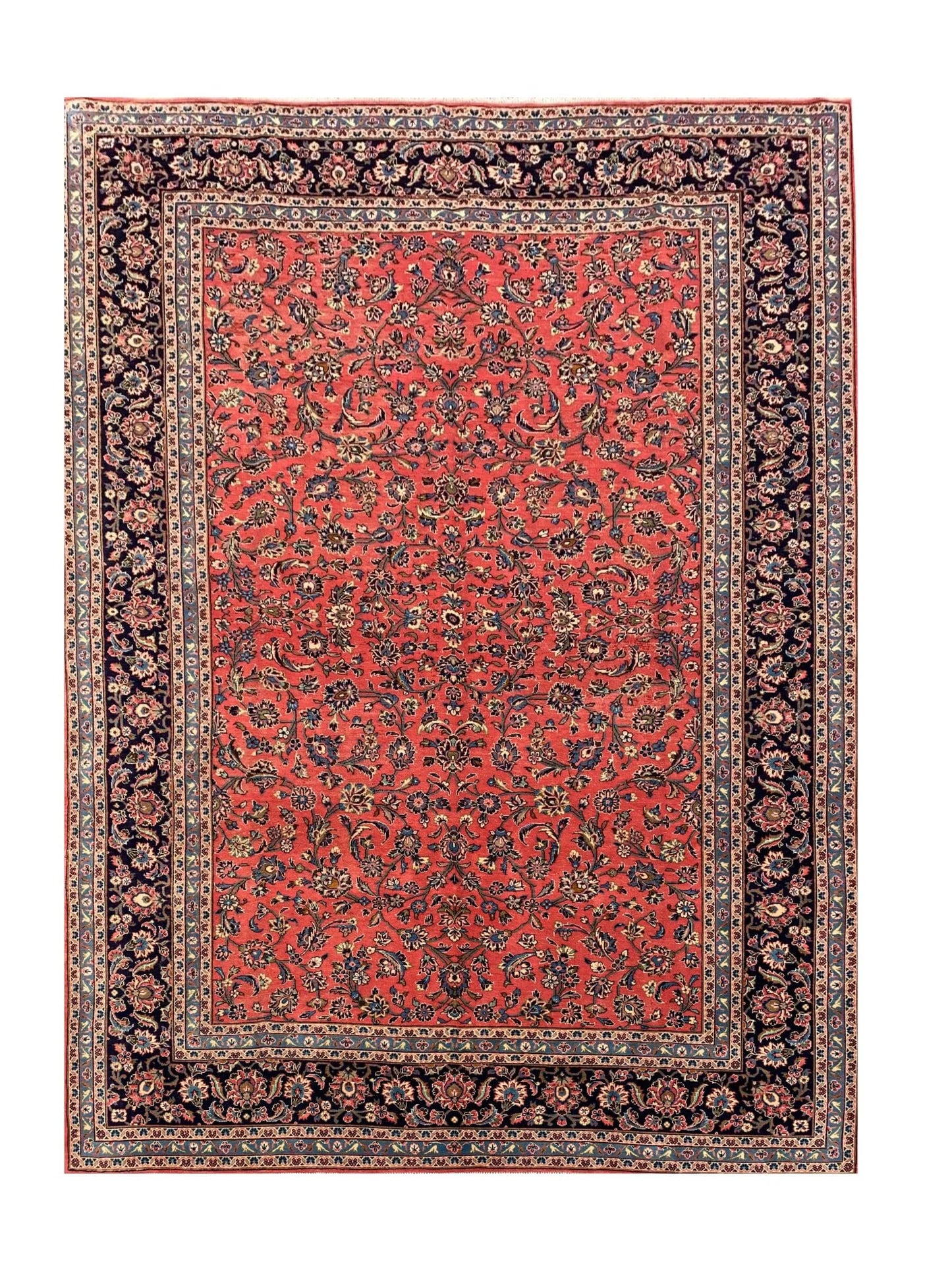 Amazing Hand Knotted Vintage Qashoun Wool Area Rug 11.10 x 8.3 Ft