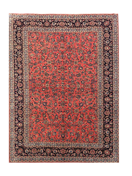 Amazing Hand Knotted Vintage Qashoun Wool Area Rug 11.10 x 8.3 Ft