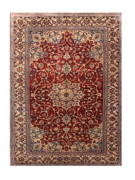 Amazing Hand Knotted Vintage Mashoud Wool Area Rug 11.6 x 7.11 Ft