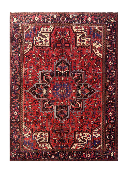 Amazing Hand Knotted Vintage Hareez Wool Area Rug 10.4 x 7.8 Ft