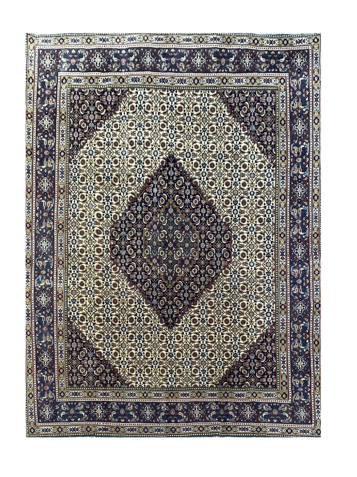 Amazing Hand Knotted Vintage Bijour Wool Area Rug 9.4 x 8.0 Ft